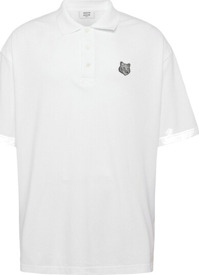 Maison Kitsune Bold Fox Head Patch Oversize Polo White L