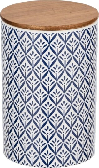Wenko 54096100 Lager Boks Blå Hvit Tre Rund Bamboo Keramisk Silikon Mønster Tre Wenko 54096100 Lager Boks Blå Hvit Tre Rund Bamboo Keramisk Silikon Mønster Tre