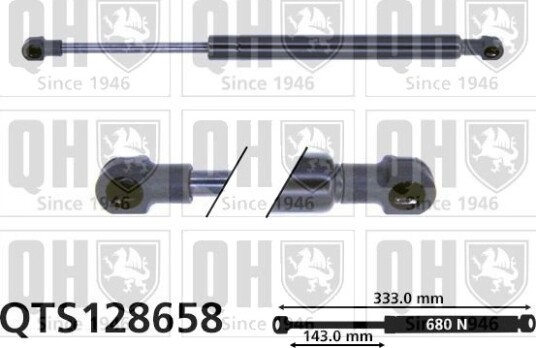 Gassfjær motorpanser QUINTON HAZELL QTS128658
