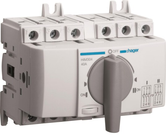 Hager HIM304 Reservekraftsomkobler 40 A 3 polet Elfordeling & strømforsyning