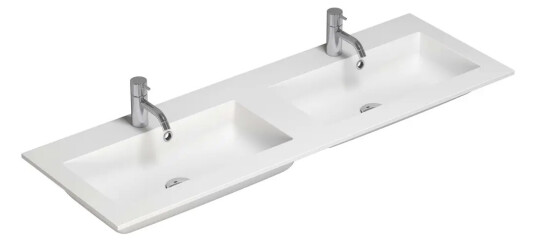 Dansani Calidris Shape Servant, Dobbel 120,2x40,5 cm, m/2 bl.hull, Hvit Matt