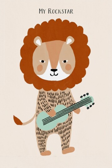 Namly Design Plakat Løve Rockstar POSTERQIPZ0J