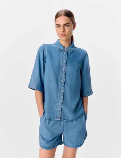 Object Objframe 2/4 Re Denim Top Noos - Blue - XL