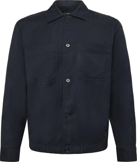 Reiss Penge Ls Brushed Wool Twin Pocket Overshirt NAVY S