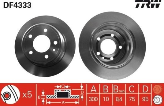 Bremseskive TRW DF4333