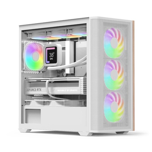 Aerocool D301A Mini Tower Kabinett Hvit Tre for Micro ATX