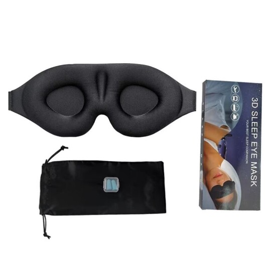 INF 3D sovemaske med ekstrautstyr Sort