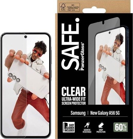 SAFE by PanzerGlass Screen Protector Samsung Galaxy A57 | Ultra-Wide Fit w. EasyAligner