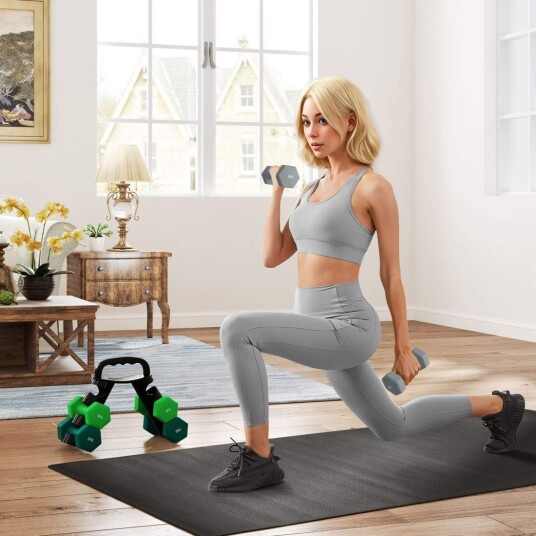Sett med 6 manualer 2 x 3 kg, 2 x 4 kg, 2 x 5 kg, manualsett med stativ, hexagon manualsett, for styrketrening, fitness hjemmetr Sett med 6 manualer 2 x 3 kg, 2 x 4 kg, 2 x 5 kg, manualsett med stativ, hexagon manualsett, for styrketrening, fitness hjemmetr