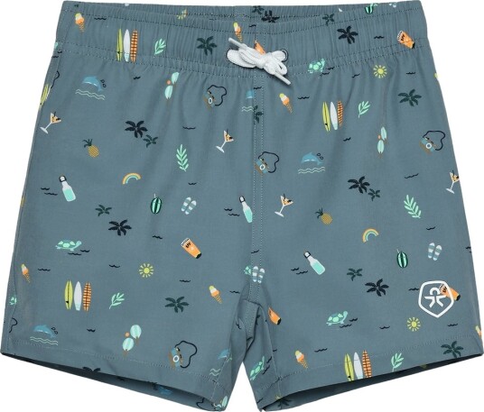 Color Kids Badeshorts   Krone Blue m. Trykk   Color Kids   4 år 104   Badetøy   Blå