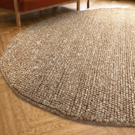 Rundt teppe Avafors Wool Bubble lys brun/hvit Størrelse: Ø 200 cm