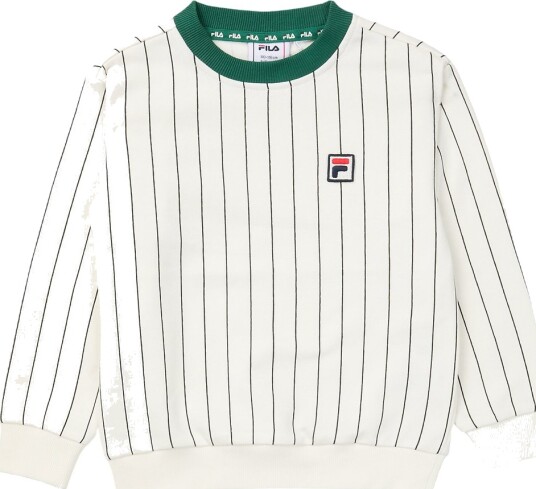Fila Collegegenser Lubaco Egret/Black Striped Fila 3 4 år (98 104) Collegegenser Hvit