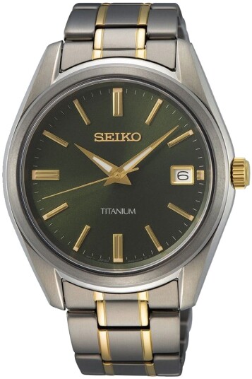 Seiko Herreklokke SUR377P1 Grønn/Gulltonet stål Ø40.2 mm