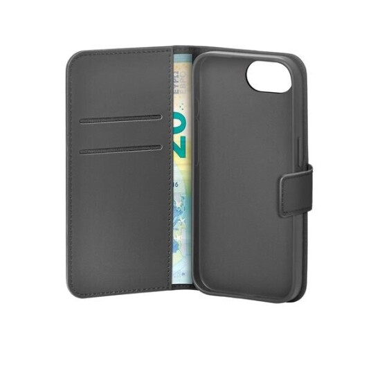 Puro Wallet Case iPhone 16e med 2 kortspor - Svart