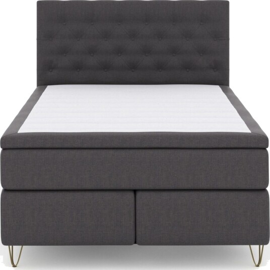 Select No 6 Komplett Sengepakke 140x200 F/M Memory/Pocket Mørkegrå/V formede Metallben