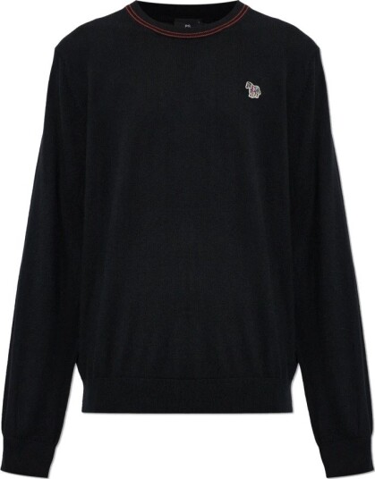 PS Paul Smith Mens Sweater Crew Neck Zeb Bad 79_BLACK XXL PS Paul Smith Mens Sweater Crew Neck Zeb Bad 79_BLACK XXL