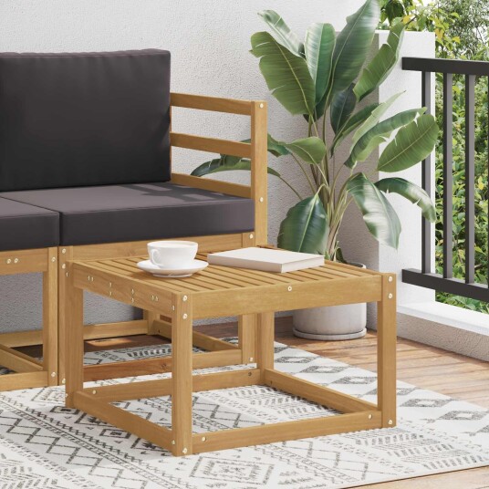 vidaXL Utebord Solid akasietre Hvit 59 x 59 x 37 cm
