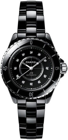 Chanel Dameklokke H9742 J12 Sort/Keramik Ø33 mm