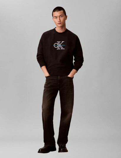 Calvin Klein Jeans Premium Tri-Color Monologo Cn Sw - Black - XL