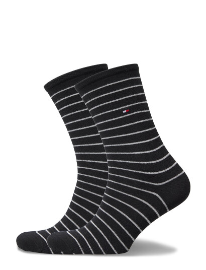 Tommy Hilfiger Th Women Sock 2P Small Stripe - Black - 39-42 Tommy Hilfiger Th Women Sock 2P Small Stripe - Black - 39-42