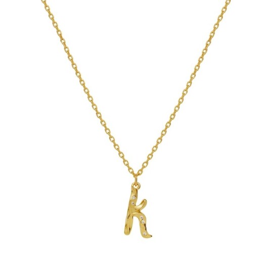 Alphabet Necklace K Forgylt Sølv Sterling 925 40 42.5 45 cm Alphabet Necklace K Forgylt Sølv Sterling 925 40 42.5 45 cm