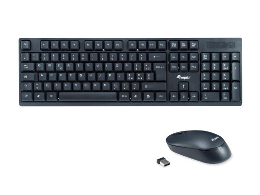 EQUIP Wireless Tastatur + Maus, Layout italienisch   schwarz