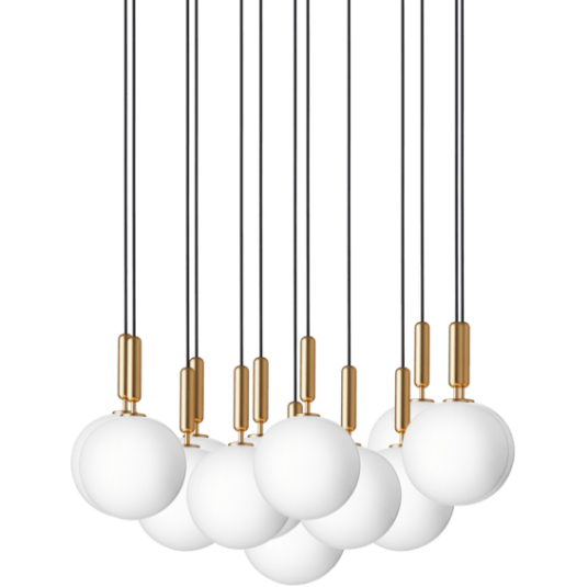 Nuura Miira 13 Taklampe Stor Messing og Opal Nuura Miira 13 Taklampe Stor Messing og Opal