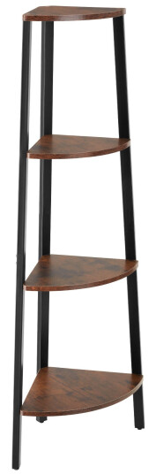 Tectake Hjørnehylle Newbridge 34x34x125cm Industrielt mørkt tre rustikt