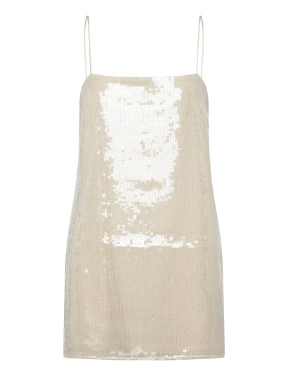 ROTATE Birger Christensen Sequin Mini Dress Beige 36 ROTATE Birger Christensen Sequin Mini Dress Beige 36