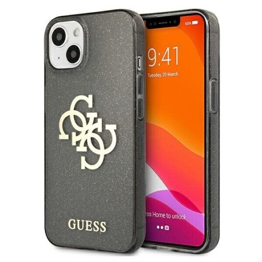 Guess Hardt Deksel til iPhone 13 Mini 5,4" med Glitter Big Logo - Svart Guess Hardt Deksel til iPhone 13 Mini 5,4" med Glitter Big Logo - Svart