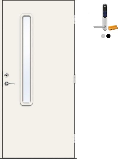 Ytterdør Swedoor Advance-Line Nordic Ribe med Yale Doorman Classic Home