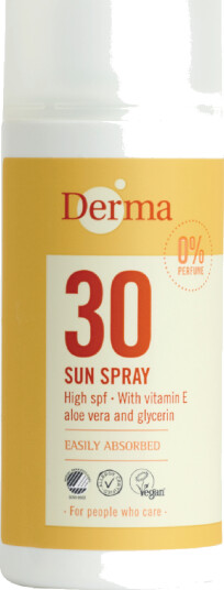 Derma Kids Solspray SPF30 150 ml - Vannfast Solkrem for Sensitiv Hud