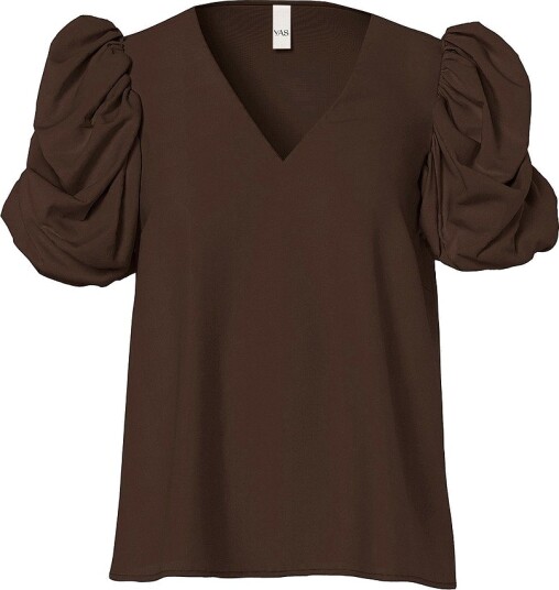 YAS Satengbluse Yaspella 2/4 Natur