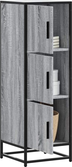 vidaXL Highboard grå sonoma 35,5x35x106,5 cm konstruert tre og metall