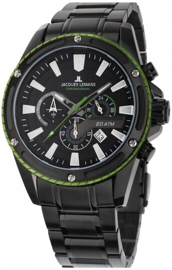 Jacques Lemans Herreklokke 1 2141H Liverpool Sort/Stål Ø48 mm