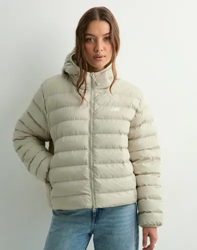 New Balance   Beige   Sport Essentials Hooded Puffer Jacket