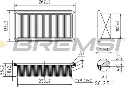 Luftfilter BREMSI FA1204 Luftfilter BREMSI FA1204