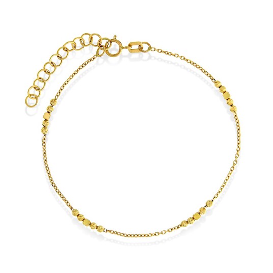 Pan Jewelry, Armbånd i 585 gult gull med kuler 16 + 3 cm