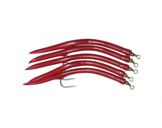Marinor gummimakk - 5pk rød - #6/0 Marinor gummimakk - 5pk rød - #6/0