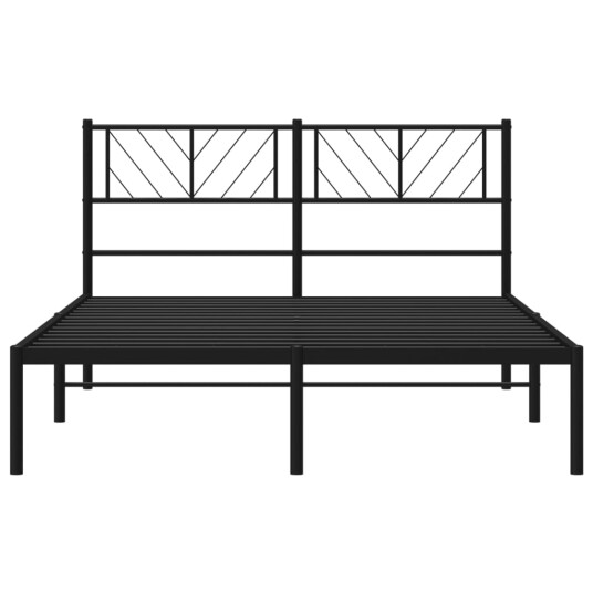 vidaXL Sengeramme i metall med hodegavl svart 120x190 cm 8721012189553