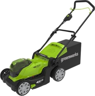 Greenworks G24x2lm41k2x Plæneklipper 2X24v 41Cm Med 2X2ah Batteri Og Dobbelt Lader Greenworks G24x2lm41k2x Plæneklipper 2X24v 41Cm Med 2X2ah Batteri Og Dobbelt Lader