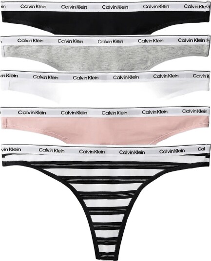 Calvin Klein Thong 5 Pk Black XS