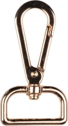 Infinity Hearts Karabinhake med D-ring Messing Lys Gull 60x30mm 5 stk