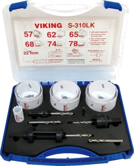 Viking S-310LK Hullsagsett med Holdere, Forbor og Adapter