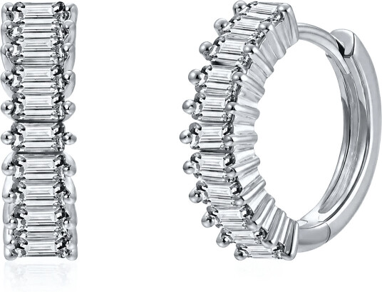 Pipol"s Bazaar Sandrine Hoop Ear Silver Clear   Silver   ONE SIZE