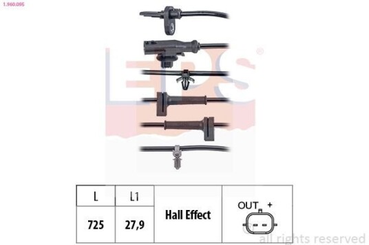 Sensor, ABS EPS 1.960.095 Sensor, ABS EPS 1.960.095