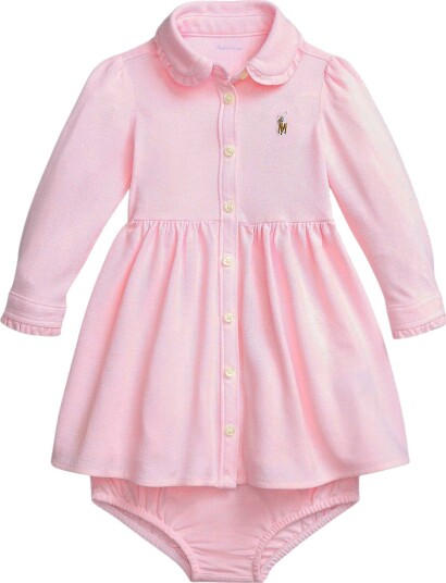Ralph Lauren Baby Oxford Mesh Dress & Bloomer Pink 80 83