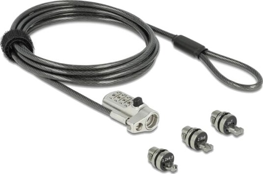 NAVILOCK Laptop security cable with 3 lockheads and combination lock f NAVILOCK Laptop security cable with 3 lockheads and combination lock f