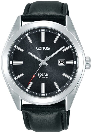 Lorus Herreklokke RX339AX9 Solar Sort/Lær Ø42 mm