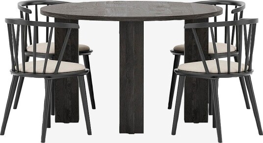 Venture Home Juno Spisestue med Bobby stoler Svart Venture Home Juno Spisestue med Bobby stoler Svart